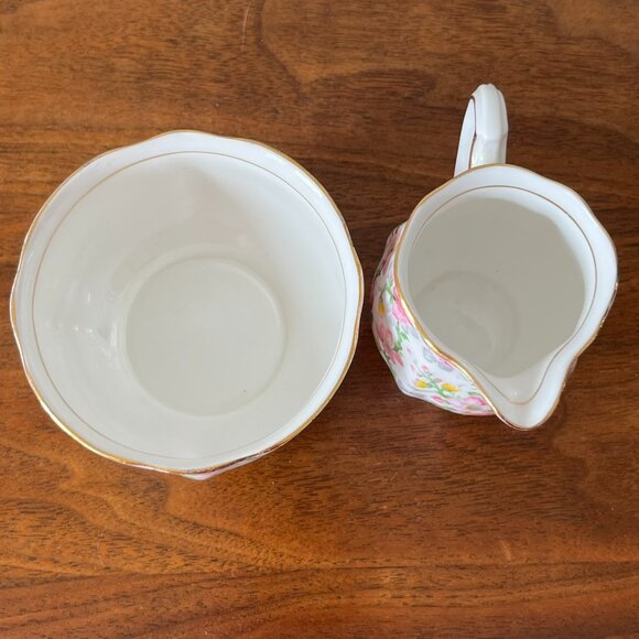 Royal Standard "May Medley" Creamer and Sugar Bowl Set England Bone China Chintz - Picture 9 of 14